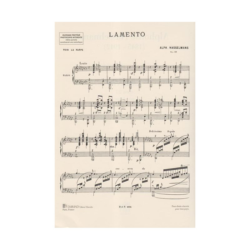 Hasselmans Alphonse - Lamento op. 23