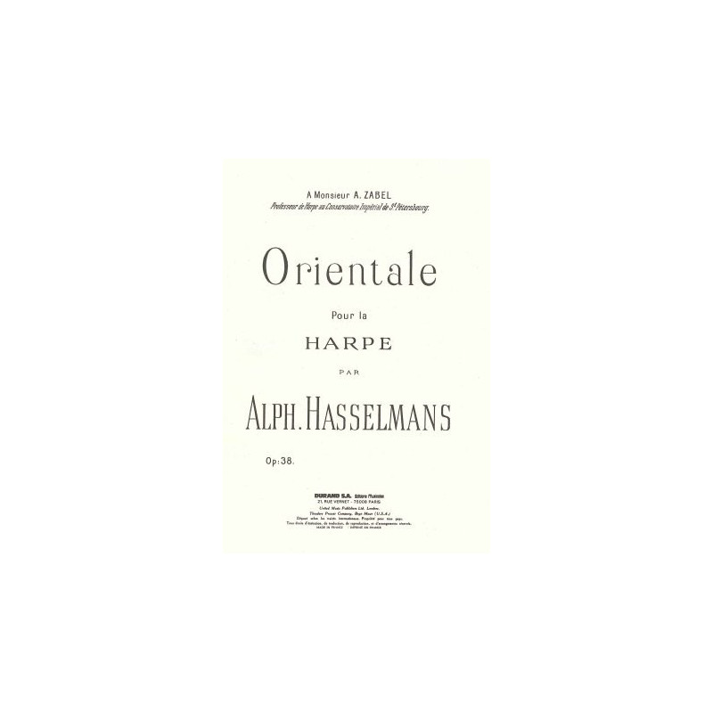 Hasselmans Alphonse - Orientale pour la harpe op.38