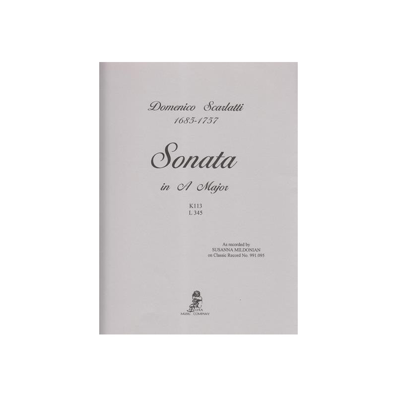 Scarlatti Domenico  - Sonate en La Majeur