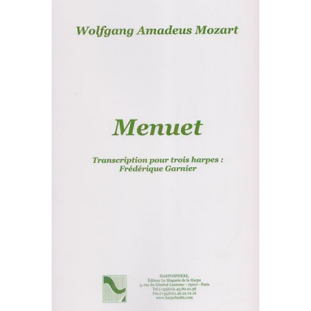 Mozart Wolfgang Amadeus - Menuet (3 harpes)