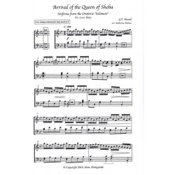 Handel George Frederic - Arrival of the Queen of Sheba (lever harp)<br> Arranged for pedal harp by Katherine Thomas