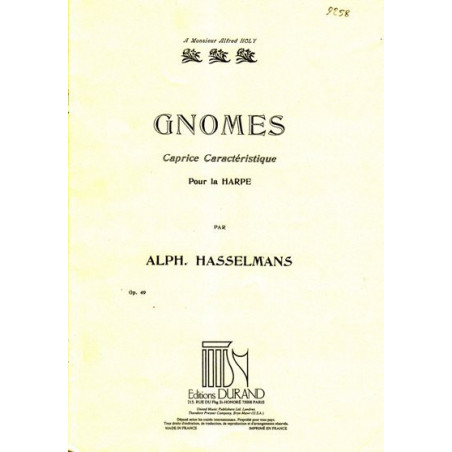 Hasselmans Alphonse - Gnomes Op.49 pour la harpe (Durand)