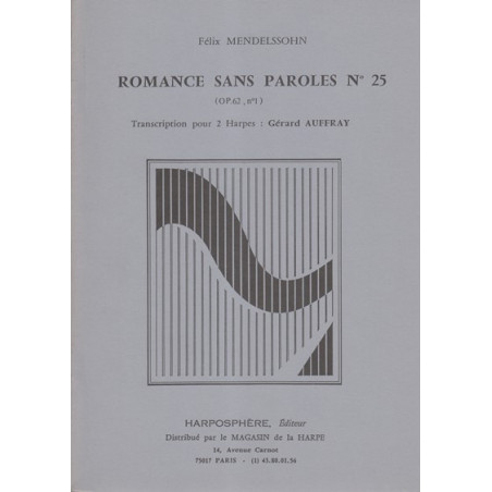 Mendelssohn Felix - Romance sans paroles n° 25 (Op.62, n°1)