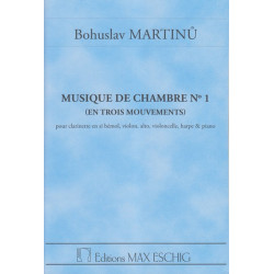 Martinu Bohuslav - Musique de chambre n°1, conducteur de poche (alto, clarinette, piano, violon, violoncelle & harpe)