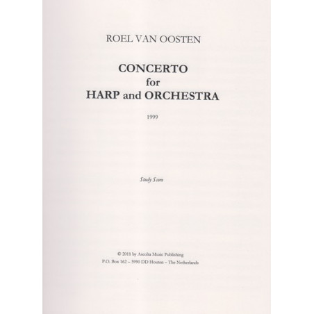 Oosten Roel van - Concerto for harp and Orchestra (Score)