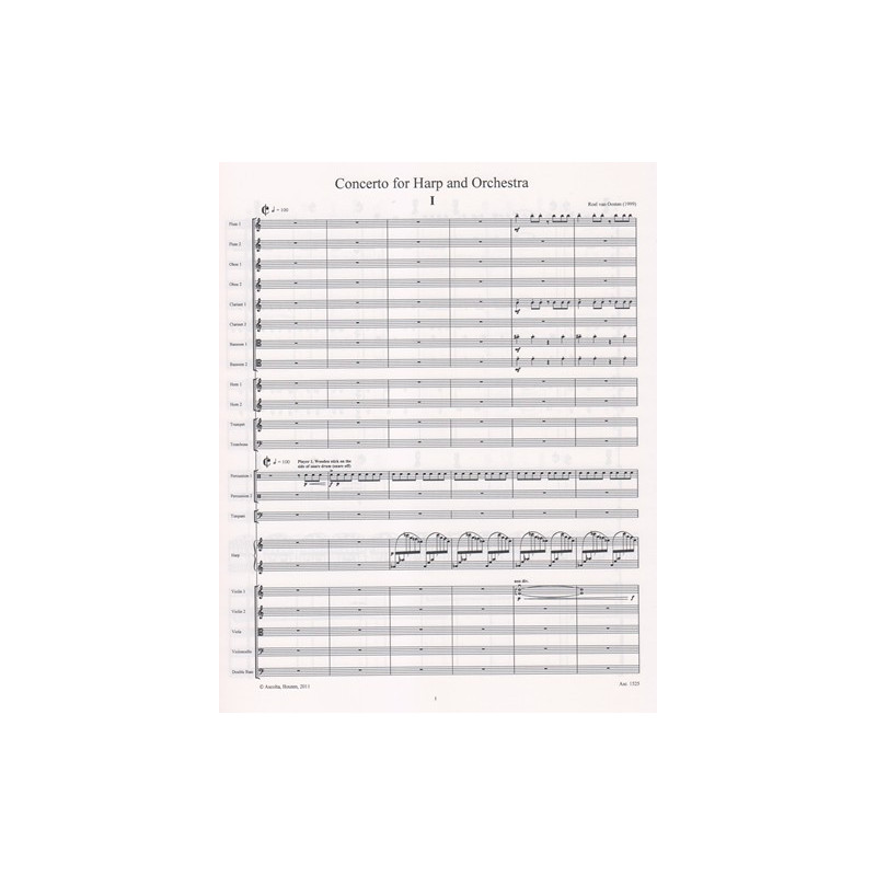 Oosten Roel van - Concerto for harp and Orchestra (Score)