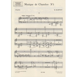 Martinu Bohuslav - Musique de chambre n°1, parties (alto, clarinette, piano, violon, violoncelle & harpe)