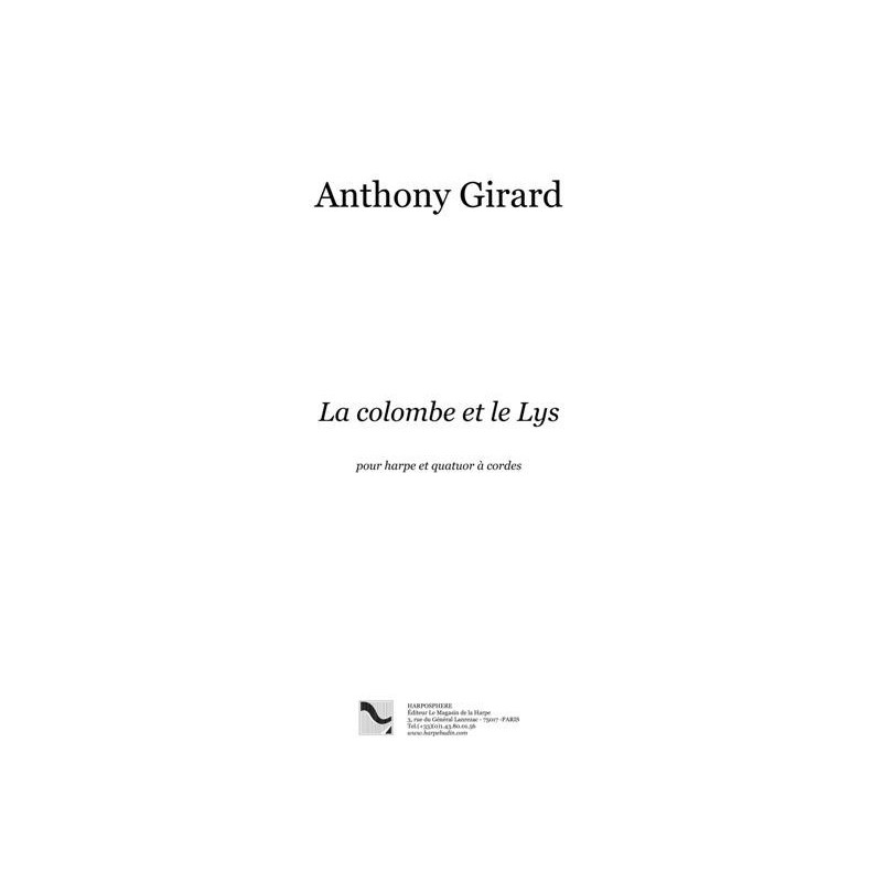 Girard Anthony - Entre le souffle et le murmure (flûte, alto et harpe)