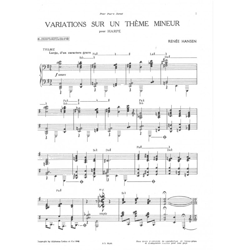 Hansen Renée - Variations sur un thème mineur