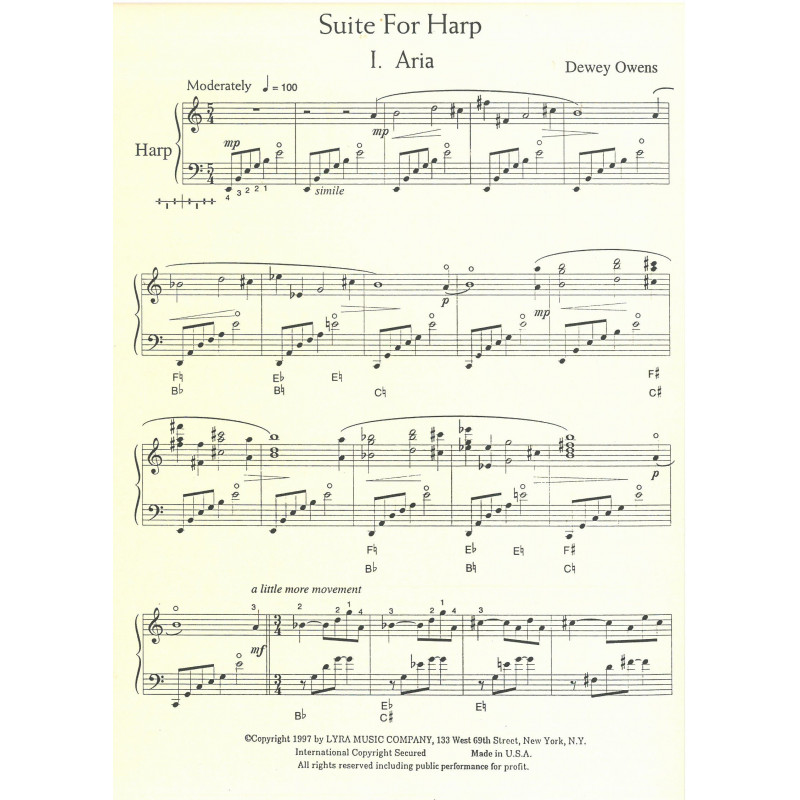 Owens Dewey - Suite for harp solo